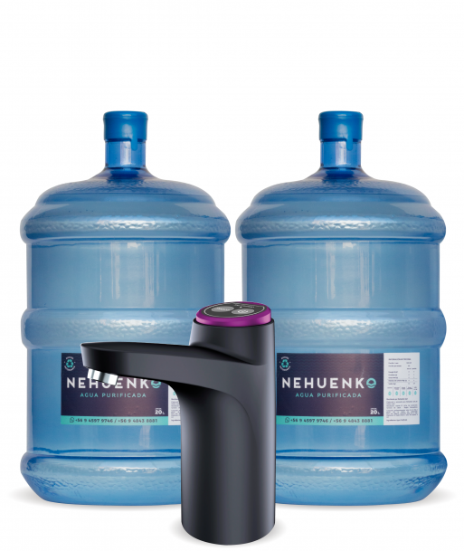 Pack Inicial: 2 Recargas 20 Litros con Botellón y Bomba USB W07 PRO - Negro