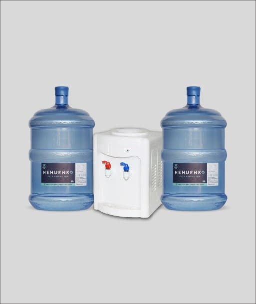 Pack Inicial: 2 Recargas 20 Litros con Botellón y Dispensador frío caliente sobremesa square blanco