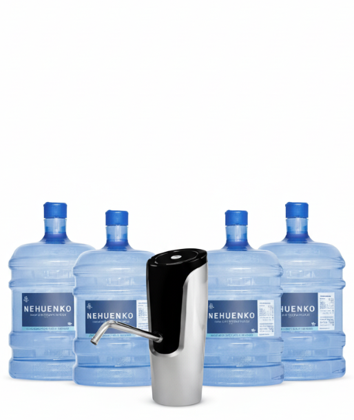 Pack Inicial: 4 Recargas 10 Litros con Botellón y Bomba USB W06 PRO Touch