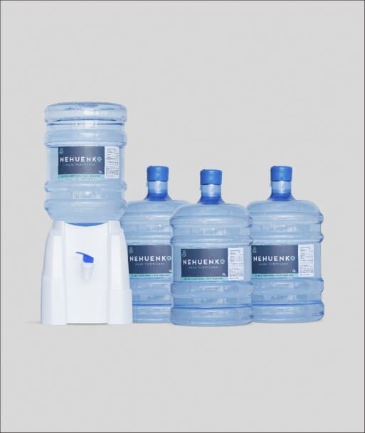 Pack Inicial: 4 Recargas 10 Litros con Botellón y Dispensador Plástico - Blanco