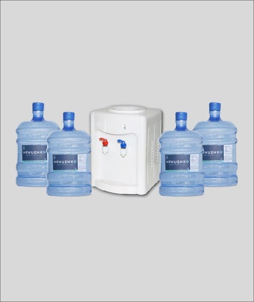 Pack Inicial: 4 Recargas 10 Litros con Botellón y Dispensador frío caliente sobremesa Square Blanco